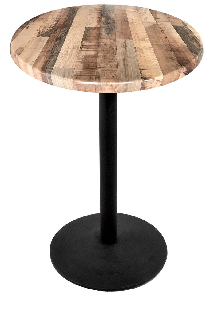 30" Tall Od214 Indoor-outdoor All-season Table With 30" Diameter Rustic Top