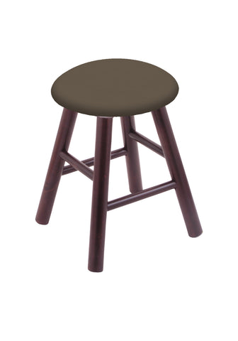 Maple Vanity Stool In Dark Cherry Finish With Canter Earth Seat