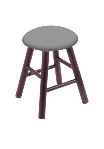 Maple Vanity Stool In Dark Cherry Finish With Canter Folkstone Grey Seat