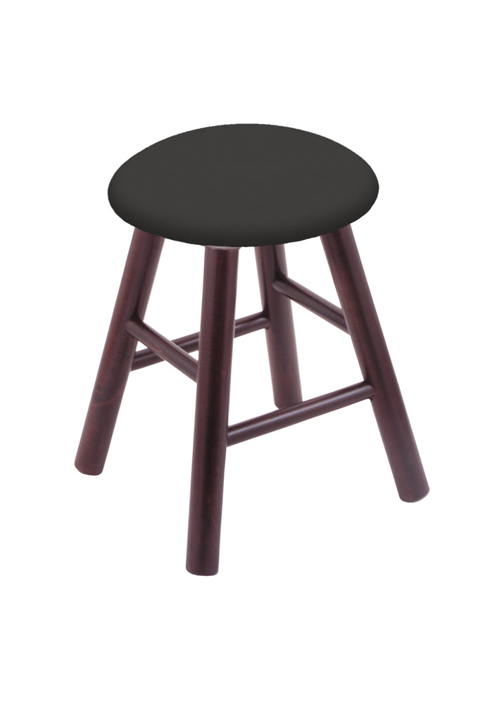 Maple Vanity Stool In Dark Cherry Finish With Canter Iron Seat