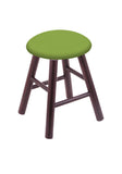 Maple Vanity Stool In Dark Cherry Finish With Canter Kiwi Green Seat