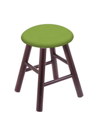 Maple Vanity Stool In Dark Cherry Finish With Canter Kiwi Green Seat