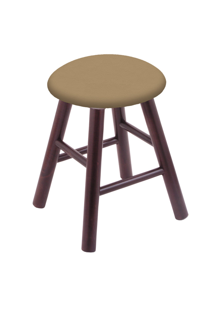 Maple Vanity Stool In Dark Cherry Finish With Canter Sand Seat