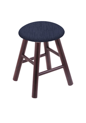 Maple Vanity Stool In Dark Cherry Finish With Graph Anchor Seat