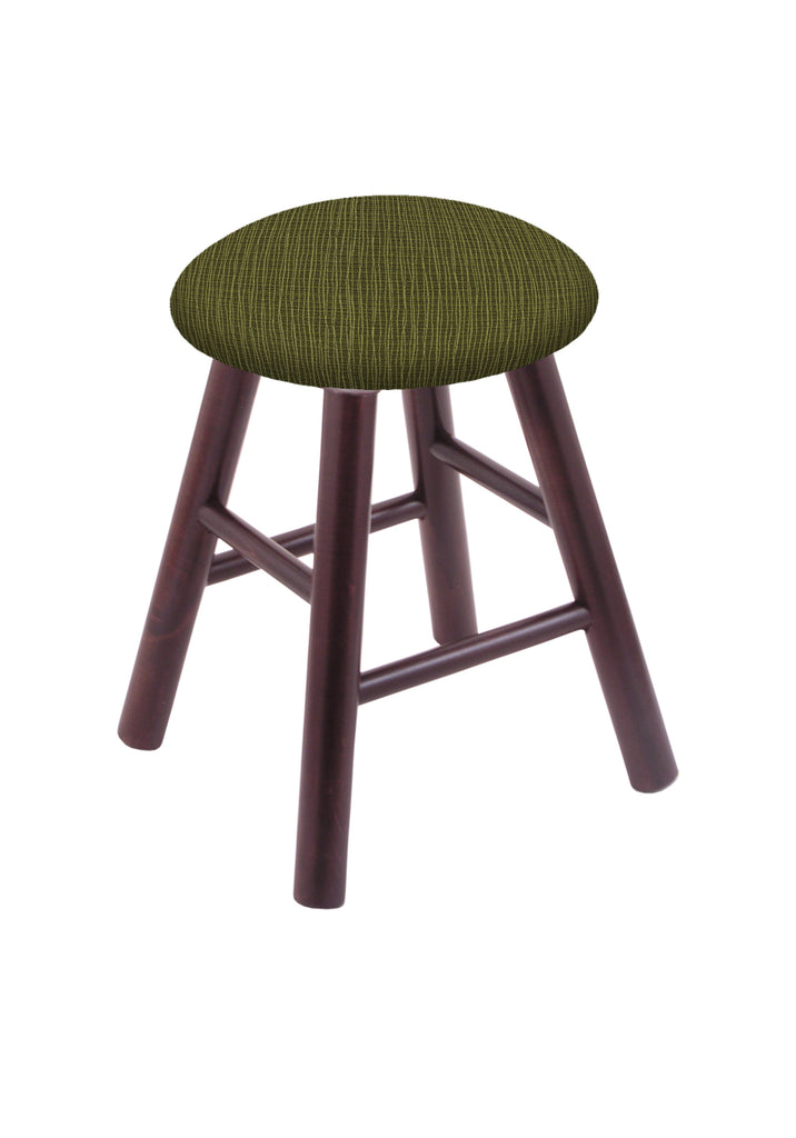 Maple Vanity Stool In Dark Cherry Finish With Graph Parrot Seat