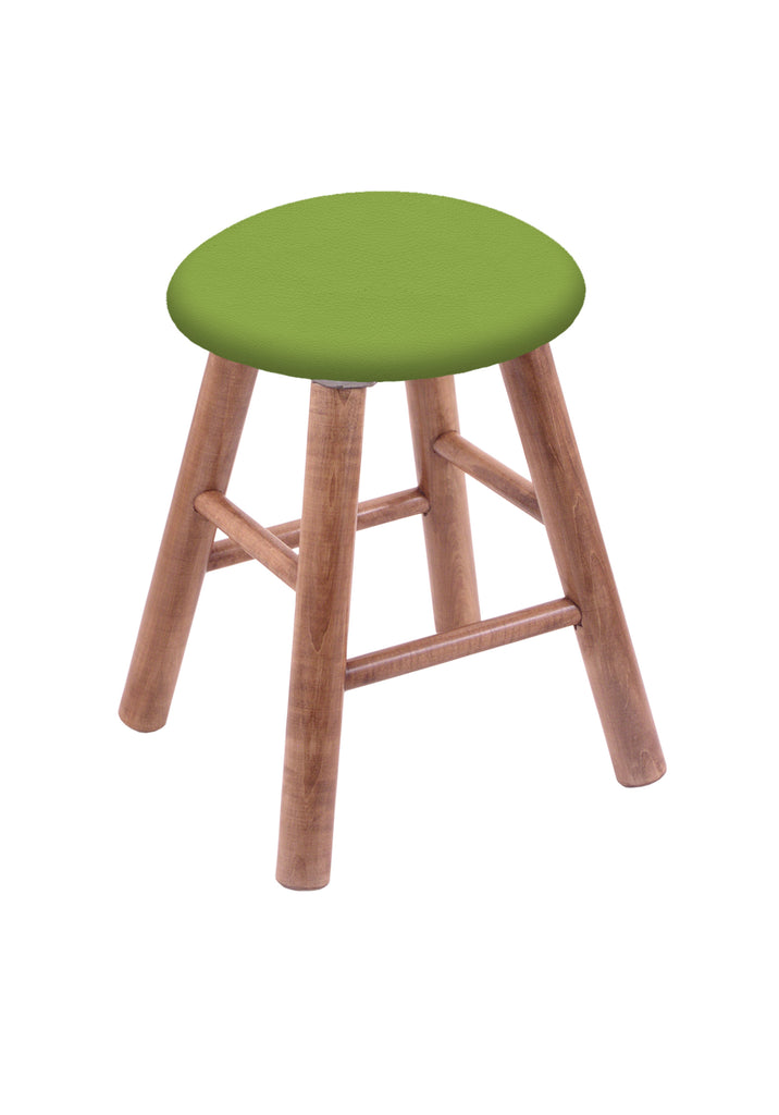 Maple Vanity Stool In Medium Finish With Canter Kiwi Green Seat