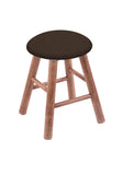 Maple Vanity Stool In Medium Finish With Rein Coffee Seat