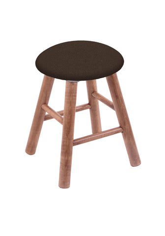 Maple Vanity Stool In Medium Finish With Rein Coffee Seat