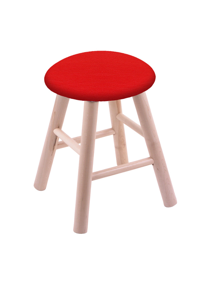 Maple Vanity Stool In Natural Finish With Canter Red Seat