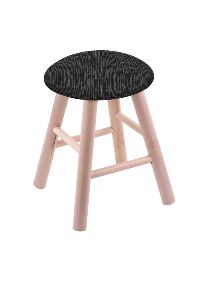 Maple Vanity Stool In Natural Finish With Graph Coal Seat