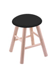 Maple Vanity Stool In Natural Finish With Black Vinyl Seat