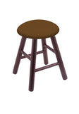 Oak Vanity Stool In Dark Cherry Finish With Canter Thatch Seat