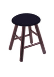 Oak Vanity Stool In Dark Cherry Finish With Canter Twilight Seat