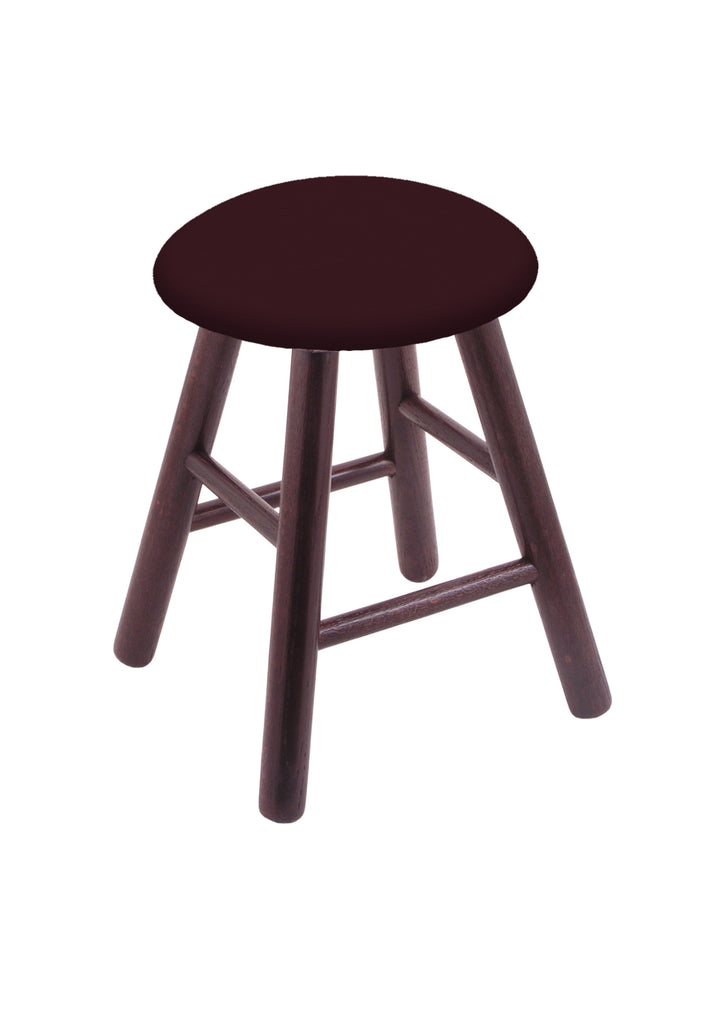 Oak Vanity Stool In Dark Cherry Finish With Canter Bordeaux Seat