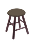 Oak Vanity Stool In Dark Cherry Finish With Canter Earth Seat