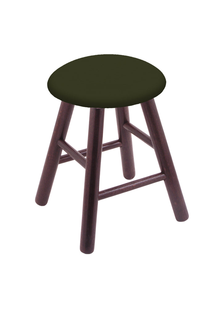 Oak Vanity Stool In Dark Cherry Finish With Canter Pine Seat