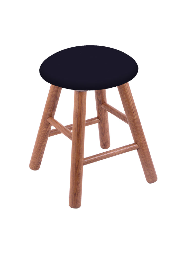 Oak Vanity Stool In Medium Finish With Canter Twilight Seat