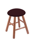 Oak Vanity Stool In Medium Finish With Canter Bordeaux Seat