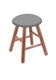 Oak Vanity Stool In Medium Finish With Canter Folkstone Grey Seat