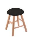 Oak Vanity Stool In Natural Finish With Canter Espresso Seat