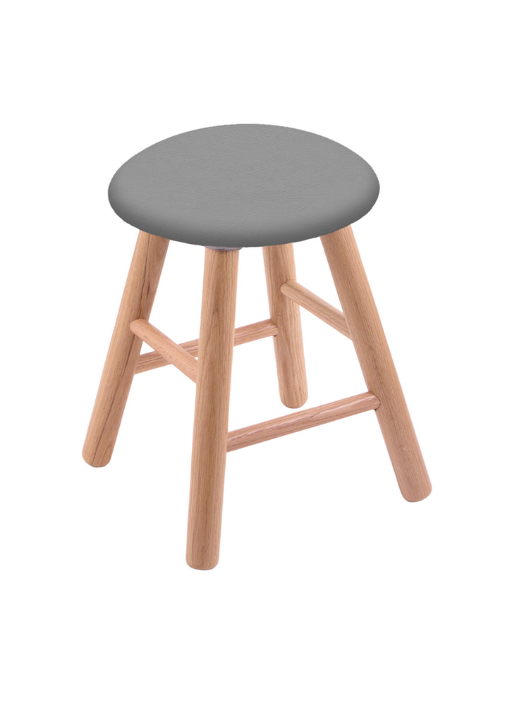 Oak Vanity Stool In Natural Finish With Canter Folkstone Grey Seat