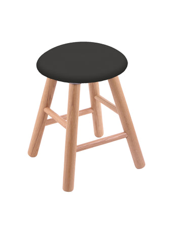 Oak Vanity Stool In Natural Finish With Canter Iron Seat