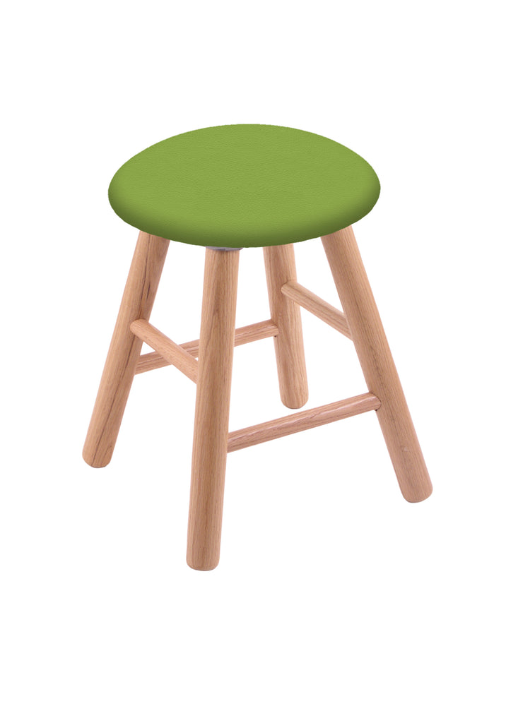 Oak Vanity Stool In Natural Finish With Canter Kiwi Green Seat