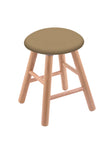 Oak Vanity Stool In Natural Finish With Canter Sand Seat