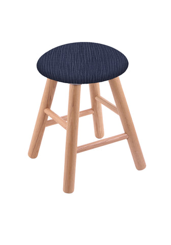 Oak Vanity Stool In Natural Finish With Graph Anchor Seat