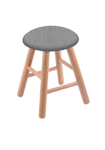 Oak Vanity Stool In Natural Finish With Graph Alpine Seat