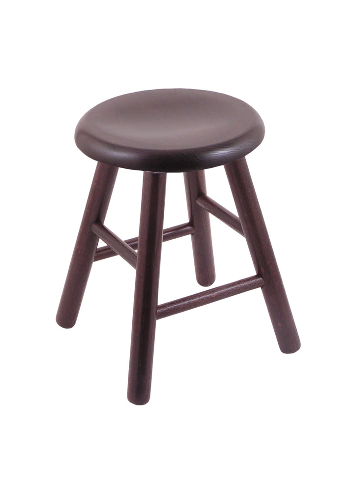 Oak Vanity Stool In Dark Cherry Finish