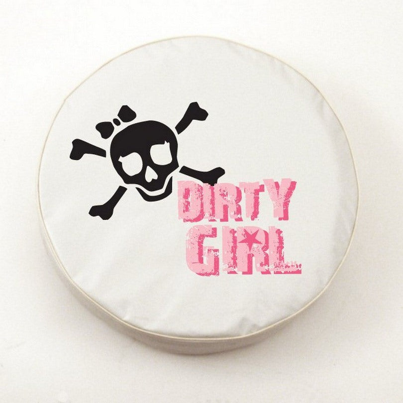 Dirty Girl (skull) Tire Cover White