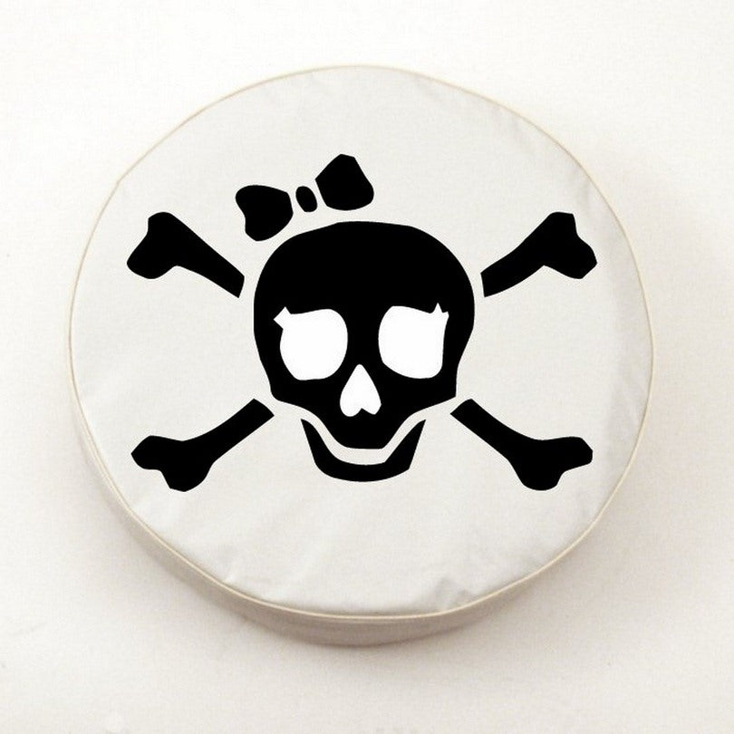 Pirate Girl (black On White) Tire Cover White