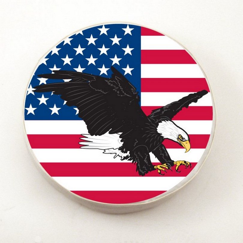 Usa Eagle Tire Cover White