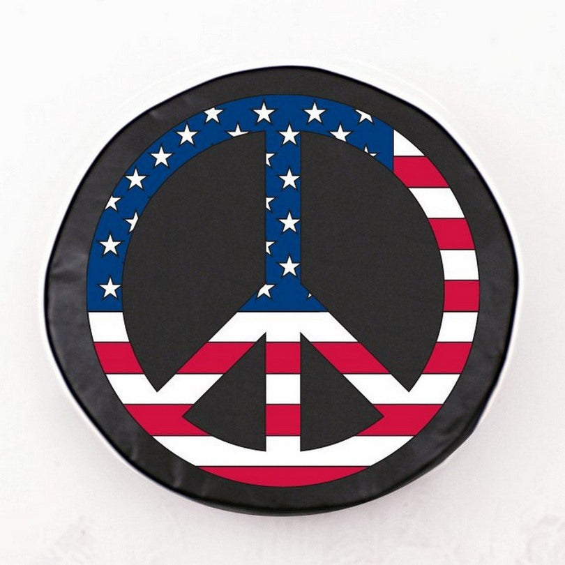 Usa Peace Sign Tire Cover Black