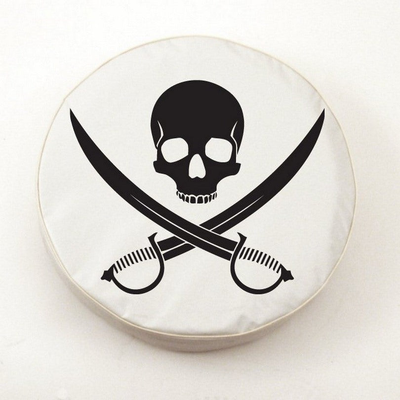 Jolly Roger (clean) Tire Cover White