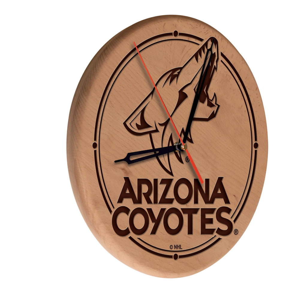 Arizona Coyotes Laser Engraved Wood Clock