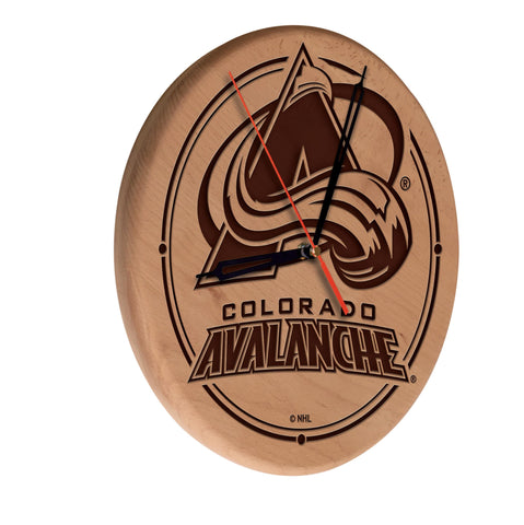 Colorado Avalanche Laser Engraved Wood Clock