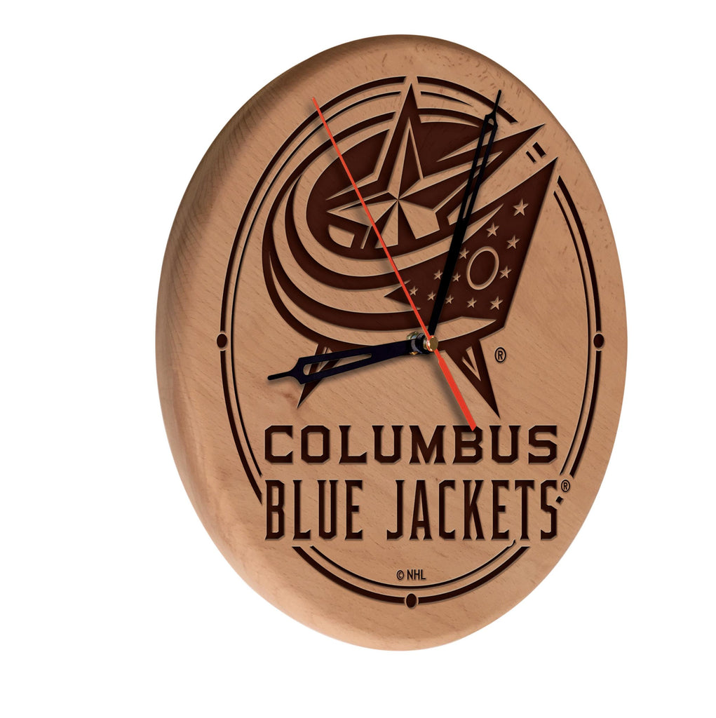 Columbus Blue Jackets Laser Engraved Wood Clock