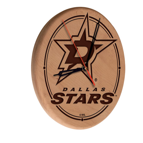 Dallas Stars Laser Engraved Wood Clock