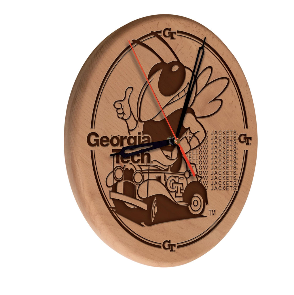 Georgia Tech Laser Engraved Wood Clock