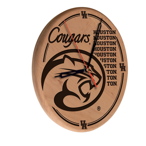 University Of Houston Laser Engraved Wood Clock