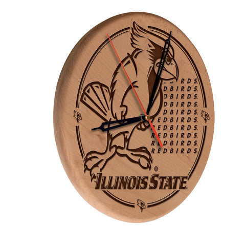 Illinois State Laser Engraved Wood Clock