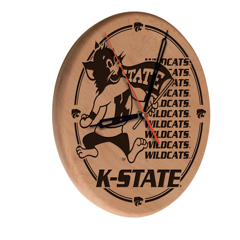 Kansas State Laser Engraved Wood Clock