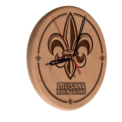 Louisiana-lafayette Laser Engraved Wood Clock