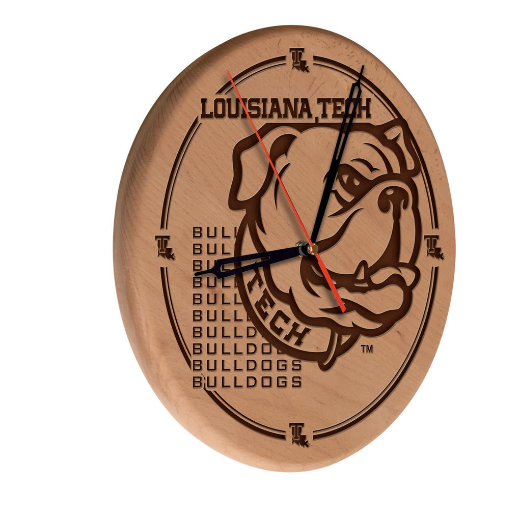 Louisiana Tech Laser Engraved Wood Clock