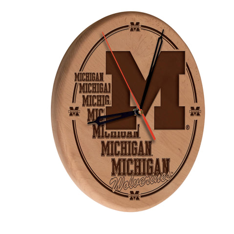 Michigan Laser Engraved Wood Clock