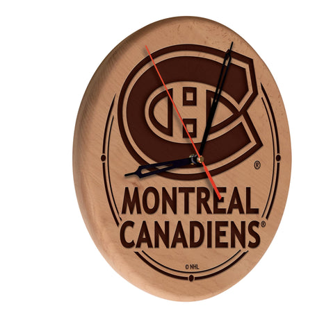 Montreal Canadiens Laser Engraved Wood Clock