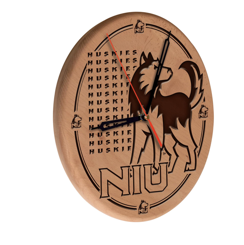 Northern Illinois Laser Engraved Wood Clock