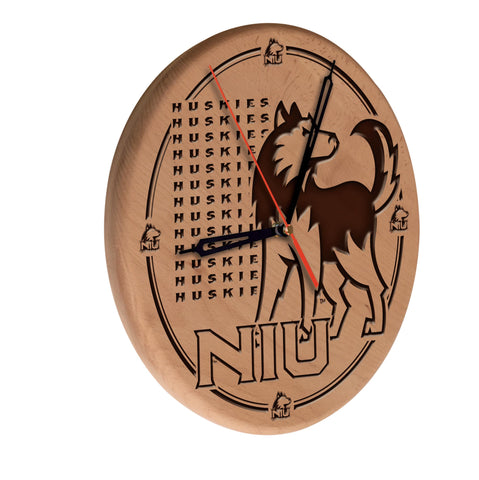 Northern Illinois Laser Engraved Wood Clock